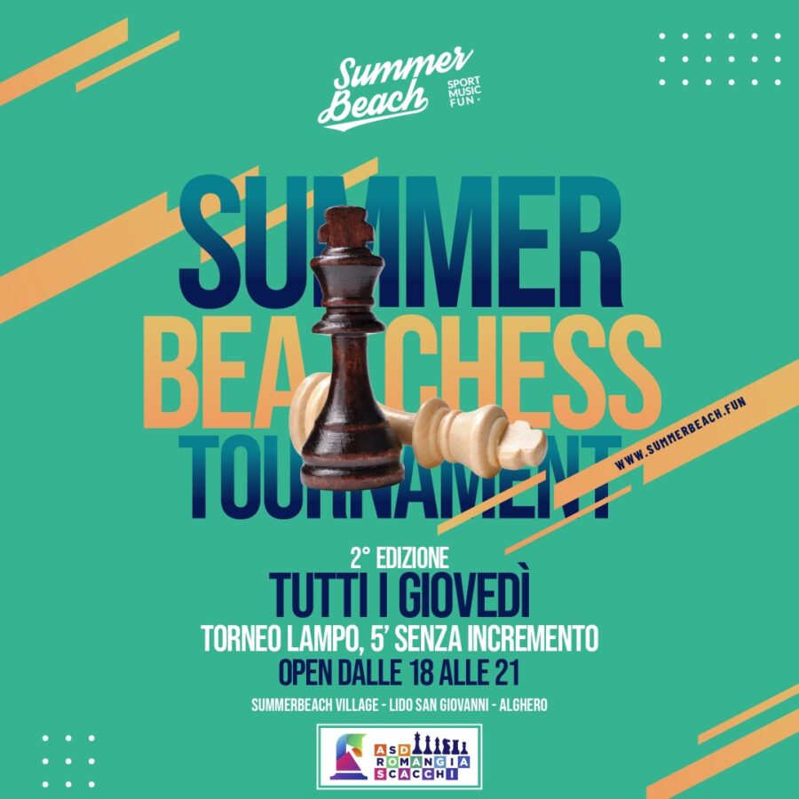 阿尔盖罗：夏季海滩村海滩上的国际象棋锦标赛 - 第二届比赛开始